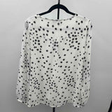 Lane Bryant Women's Size XL White Spotted Long Sleeve Shirt