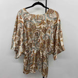 mittoshop Women's Size L Blush Paisley Long Sleeve Shirt