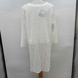Eileen Fisher Women's Size M White Grid Tunic