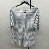 Wild Palms Women's Size S White Stripe Short Sleeve Shirt