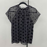 Ann Taylor Women's Size M Black Circles Short Sleeve Shirt