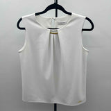 Calvin Klein Women's Size M White Solid Sleeveless Shirt
