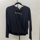 Michael Kors Women's Size S Black Solid Long Sleeve Shirt