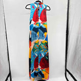 Nicole Miller Women's Size 6 Blue Abstract Dress