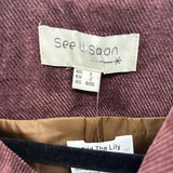 See U Soon Women's Size L Brown Herringbone Coat