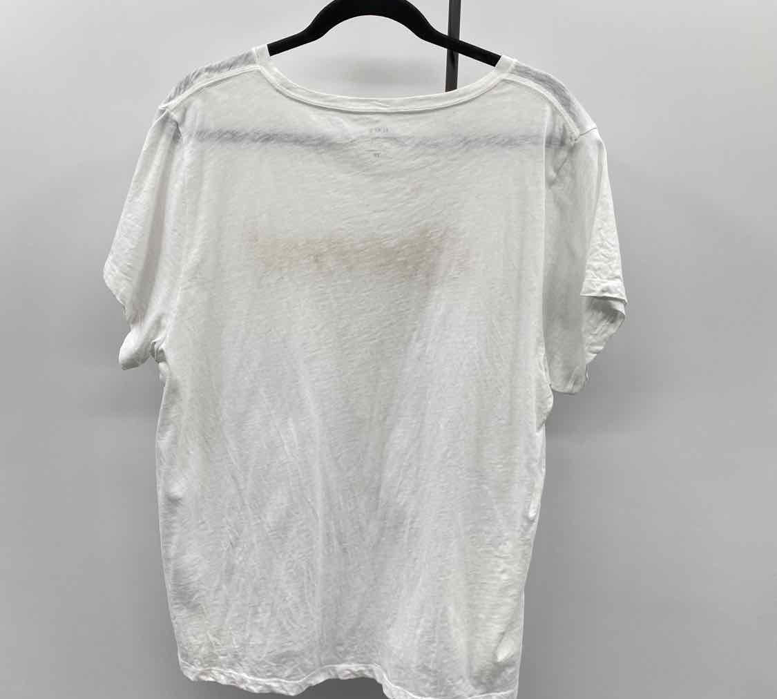 J Crew Women's Size 2X White Words T-Shirt