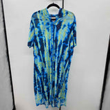 LOGO Women's Size 1X Blue Tie Dye Coverup