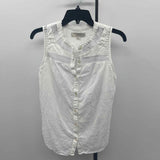 Loft Women's Size XS White Textured Sleeveless Shirt