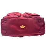 Bottom MZ Wallace Deep Red Nylon JANE BEDFORD Handled Travel Satchel w/Crossbody