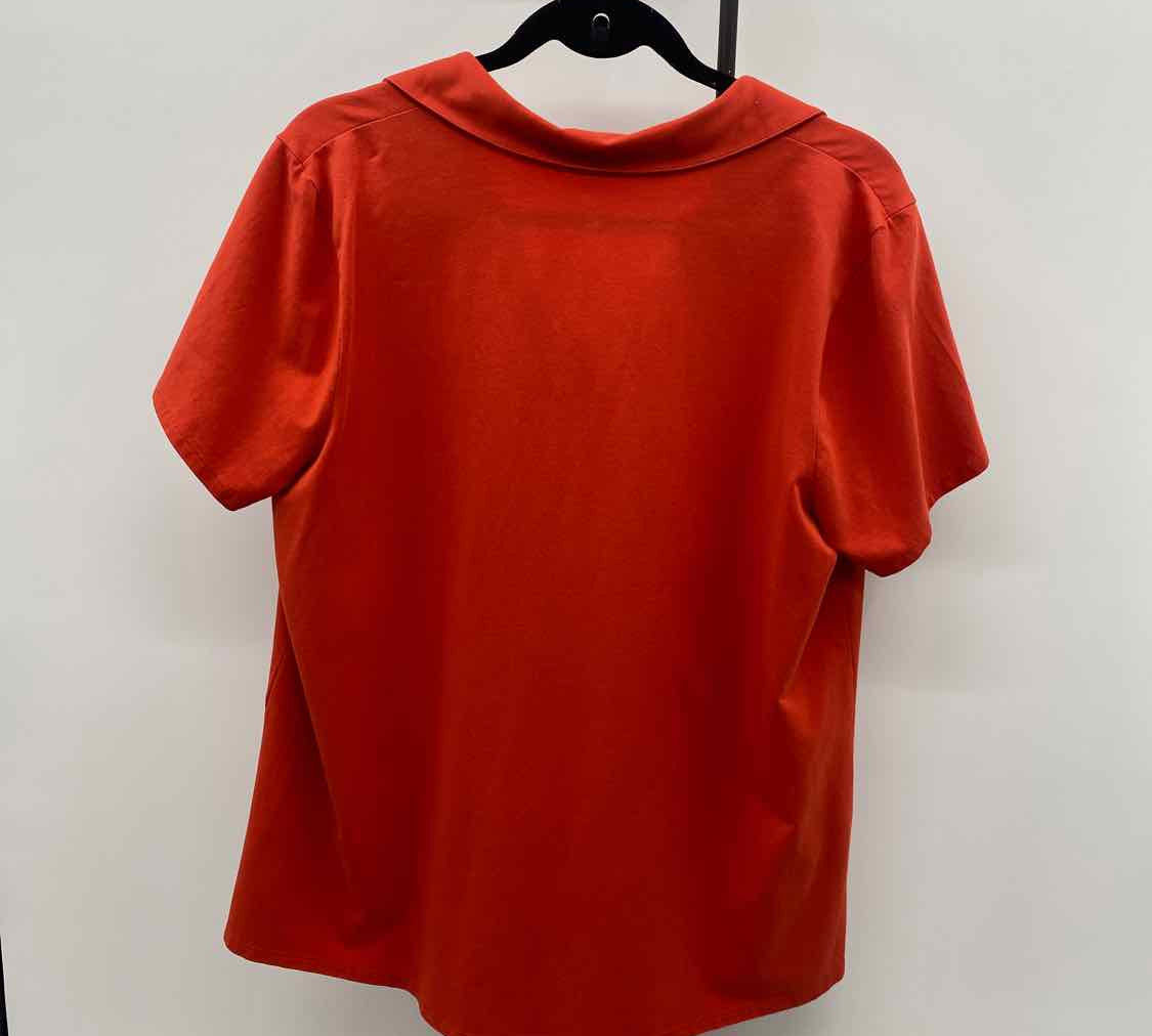 JJill Women's Size L Orange Solid Short Sleeve Shirt