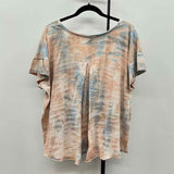 Anthropologie Women's Size XL Peach Tie Dye Short Sleeve Shirt