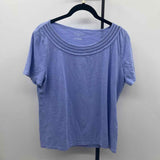 Talbots Women's Size LP Lilac Heathered Short Sleeve Shirt