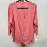 Pure Jill Women's Size L Salmon Heathered Long Sleeve Shirt