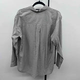 Loft Women's Size LP Charcoal Stripe Long Sleeve Shirt