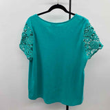 Charter Club Women's Size XL Green Lace Short Sleeve Shirt