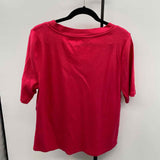 Talbots Women's Size XL Red Ribbed Short Sleeve Shirt