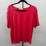 Michael Kors Women's Size 1X Watermelon Solid Short Sleeve Shirt