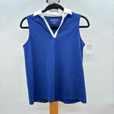 Duffield Lane Women's Size S Blue Solid Sleeveless Shirt