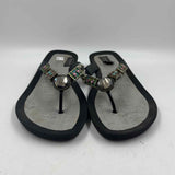 Grandco Women's Shoe Size 11 Black Beaded Flip Flops