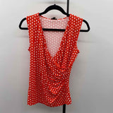 Talbots Women's Size SP Red Spotted Sleeveless Shirt