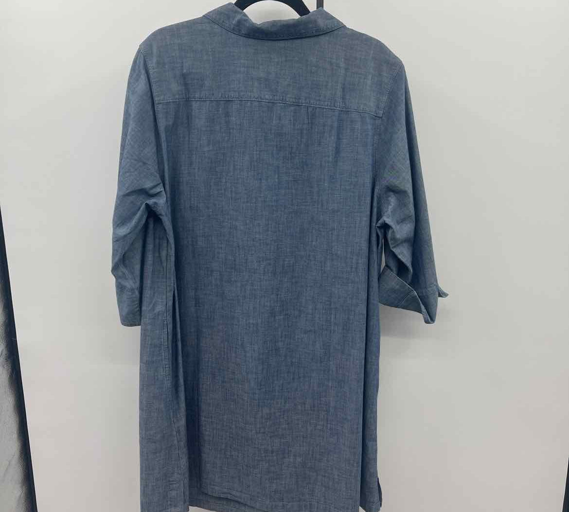 Lands End Women's Size 18 Blue Solid Dress