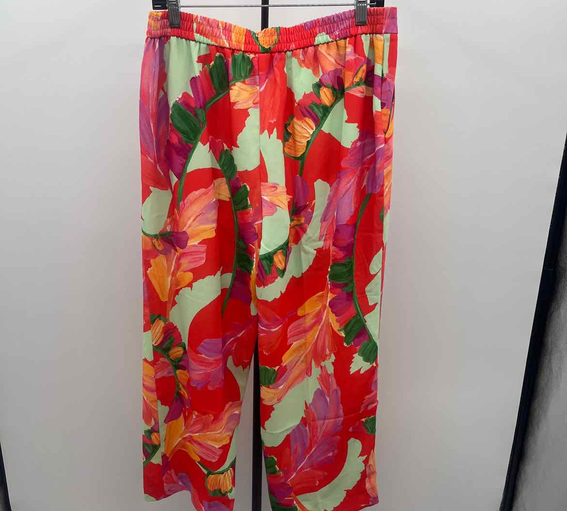 Chico's Women's Size 6 Orange Floral Pants