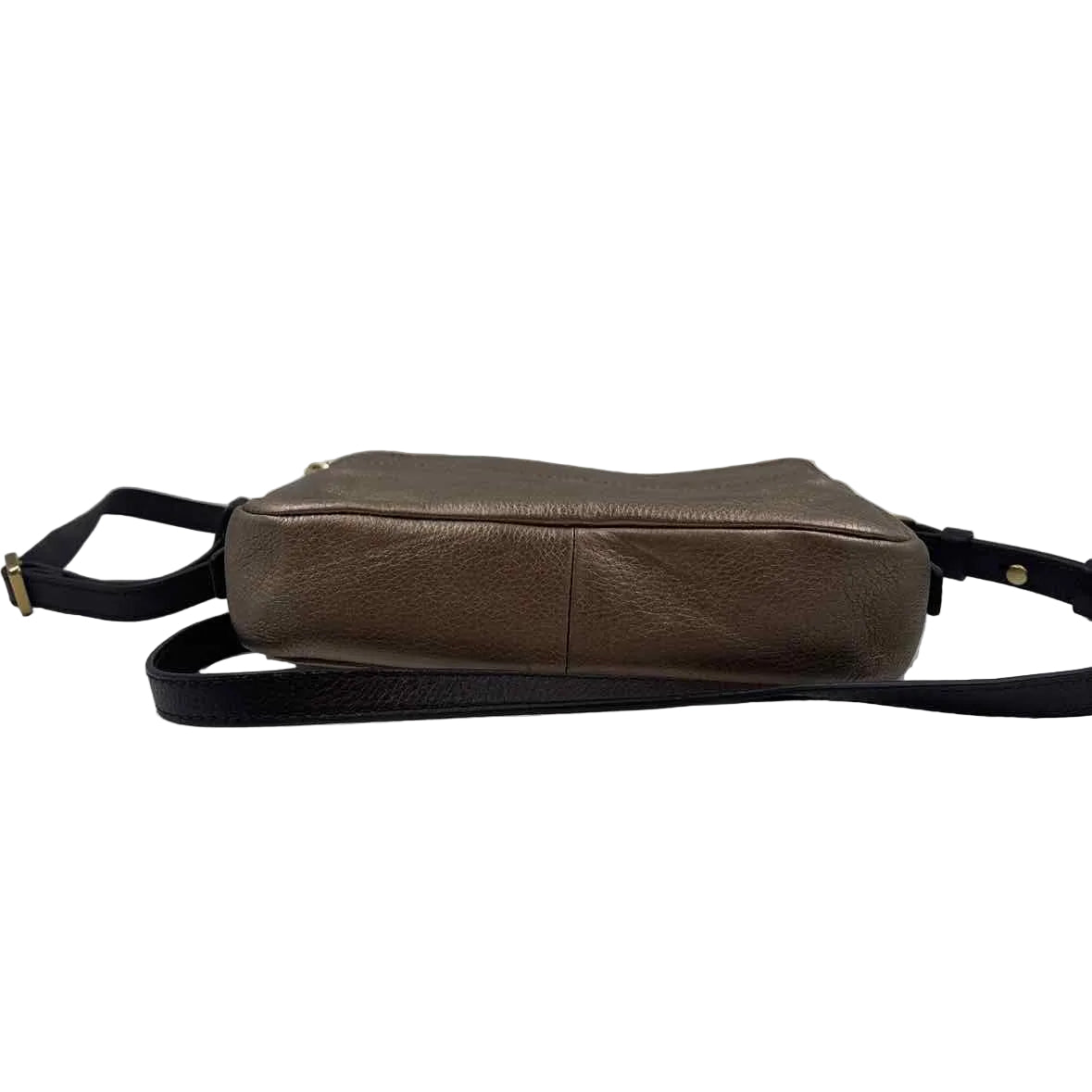 Bottom FOSSIL Rose Gold PIPER TOASTER Metallic Leather Crossbody Purse