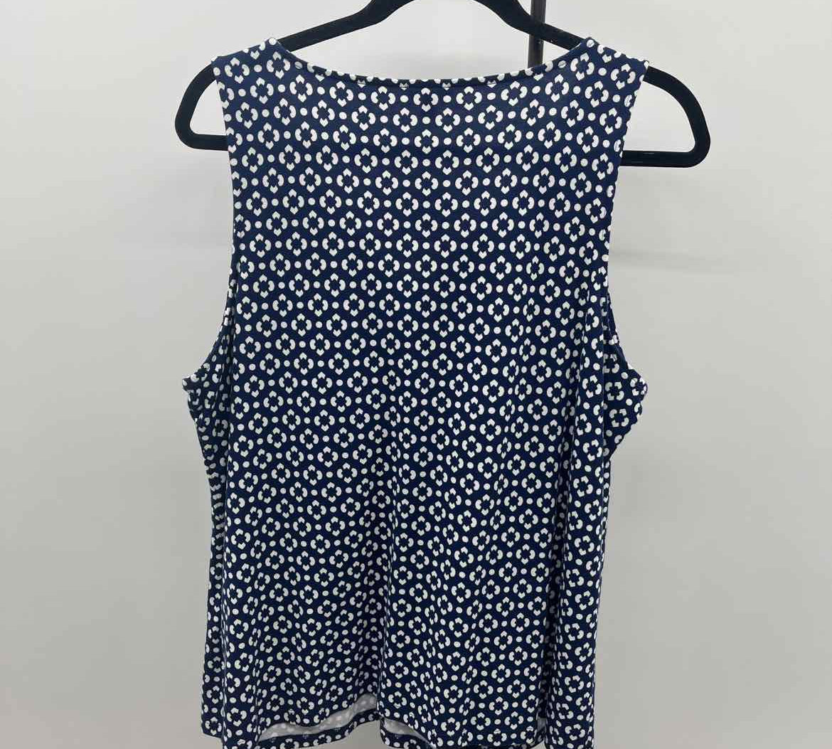 Talbots Women's Size XL Navy Abstract Sleeveless Shirt
