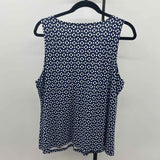 Talbots Women's Size XL Navy Abstract Sleeveless Shirt