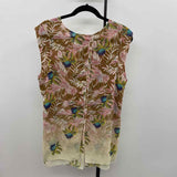 CABI Women's Size L Bronze Floral Sleeveless Shirt