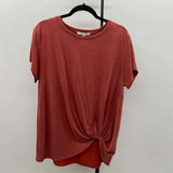 Green Envelope Women's Size L Paprika Solid Short Sleeve Shirt