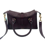 Back MULBERRY Oxblood Pebble Leather MINI ROXANNE Handled Satchel Purse w/Crossbody Strap