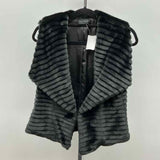 Tribal Women's Size M Black Fuzzy Vest