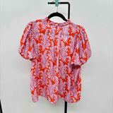 Rose & Olive Women's Size X Orange Paisley Short Sleeve Shirt