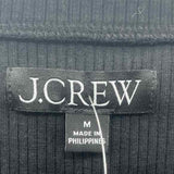 J Crew Women's Size M Black Ribbed Long Sleeve Shirt