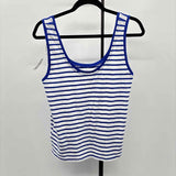 J Crew Women's Size M Royal Blue Stripe Sleeveless Shirt