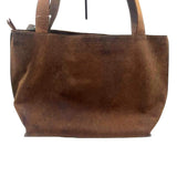 KIKO Brown Distressed Leather Handled ON THE GO Tote Bag Purse