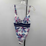 Ibiza Women's Size XL White Floral Swimsuit - 1 Piece