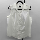 Talbots Women's Size XL White Solid Sleeveless Shirt