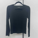 J Crew Women's Size M Black Ribbed Long Sleeve Shirt