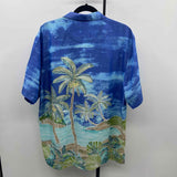 Tommy Bahama Men's Size L Blue Palm Trees Short Sleeve Shirt