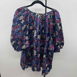 Ophelia Roe Women's Size 3X Navy Floral Short Sleeve Shirt