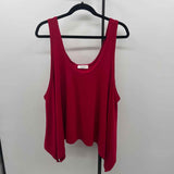 Zenana Women's Size L Red Solid Tank