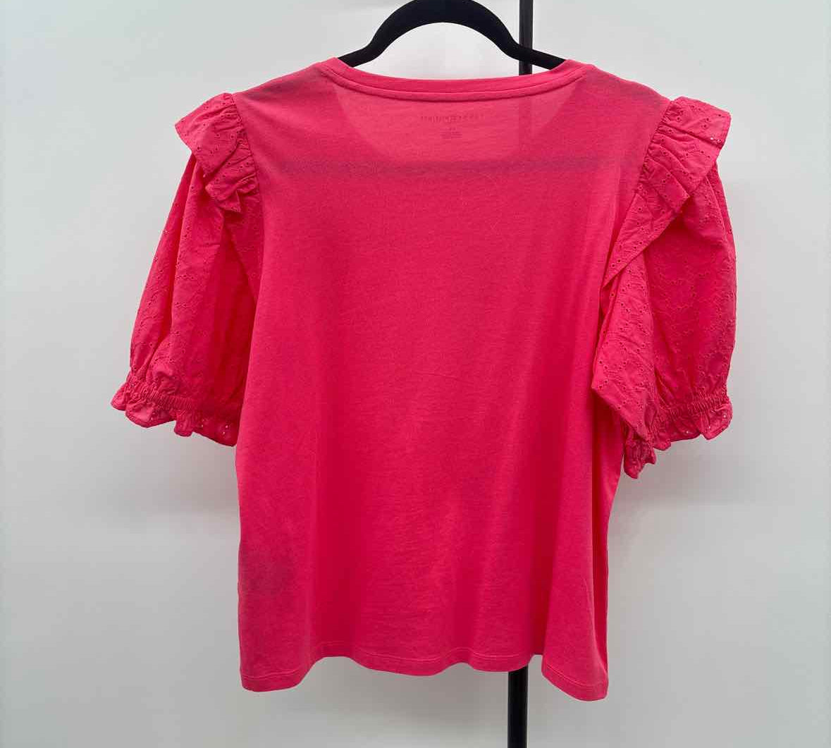Tommy Hilfiger Women's Size L coral Eyelet Short Sleeve Shirt