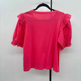 Tommy Hilfiger Women's Size L coral Eyelet Short Sleeve Shirt