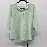 Liz Claiborne Women's Size M Green Textured Long Sleeve Shirt