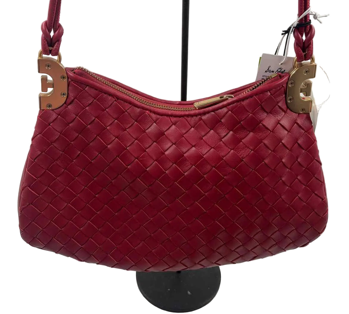 NWT SAM EDELMAN Woven Red Leather Shoulder Bag Purse