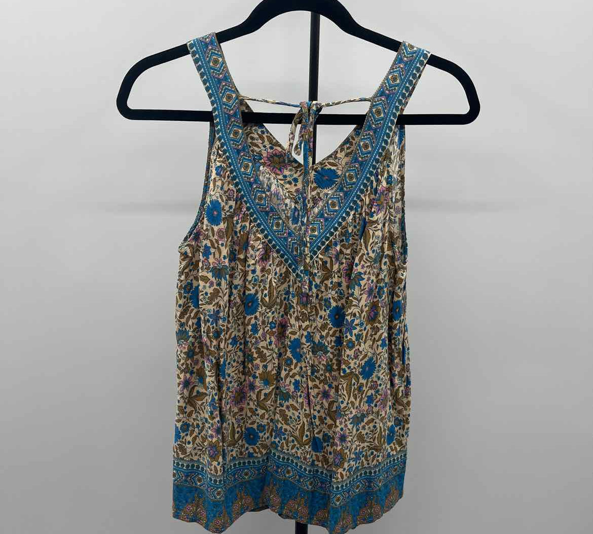 Hailey & CO Women's Size S Ivory Floral Sleeveless Shirt