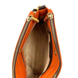Interior VALENTINA Burnt Orange Pebble Leather Shoulder Bag Purse