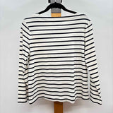 Banana Republic Women's Size M Ivory Stripe Long Sleeve Shirt